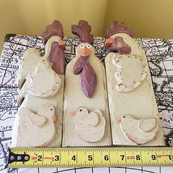 Vintage Tri-Fold 3 Hen/Rooster Set of 2 - Picture 8 of 10